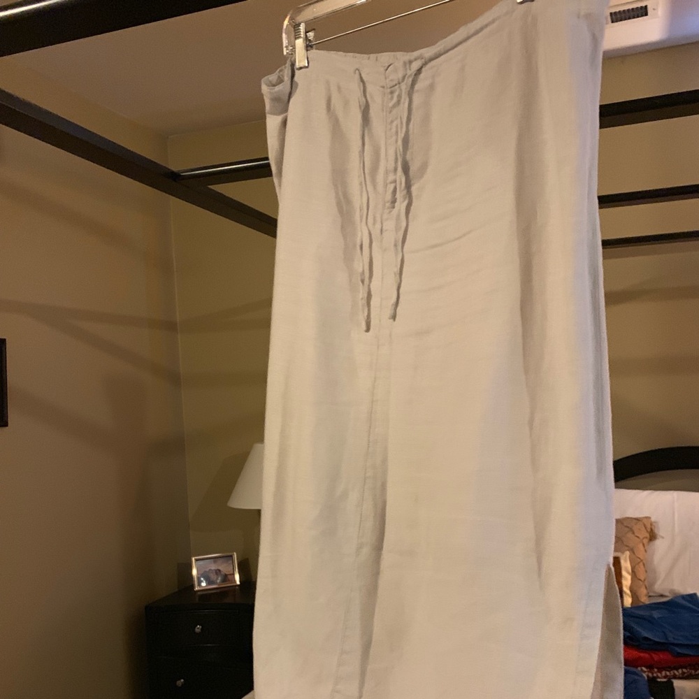 Khaki linen skirt